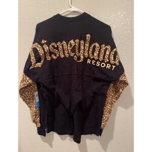 NWOT Disney Parks Disneyland Safari Cheetah Black Mickey Mouse Spirit Jersey L